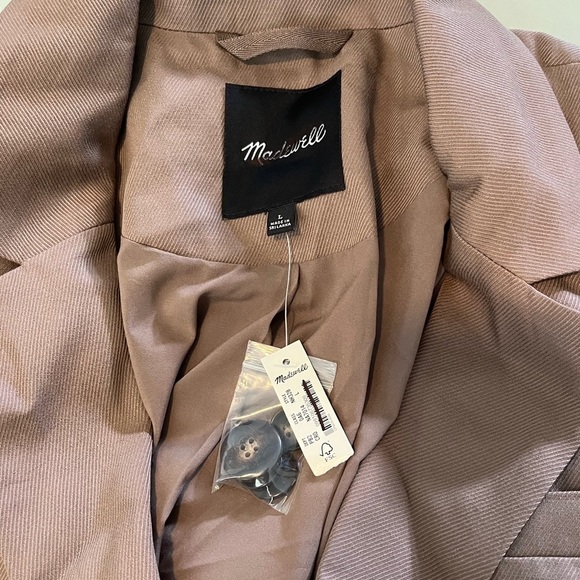 Madewell Drapeweave Caldwell Double Breasted Blazer NH328 Brown Oversized - Picture 6 of 9
